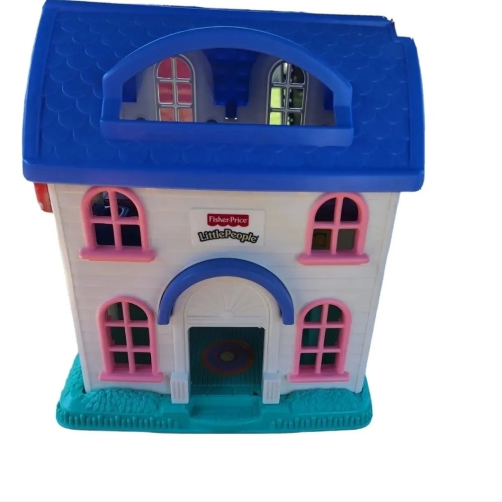 fisher-Price Little People Blue Roof Dollhouse House WITH accessories